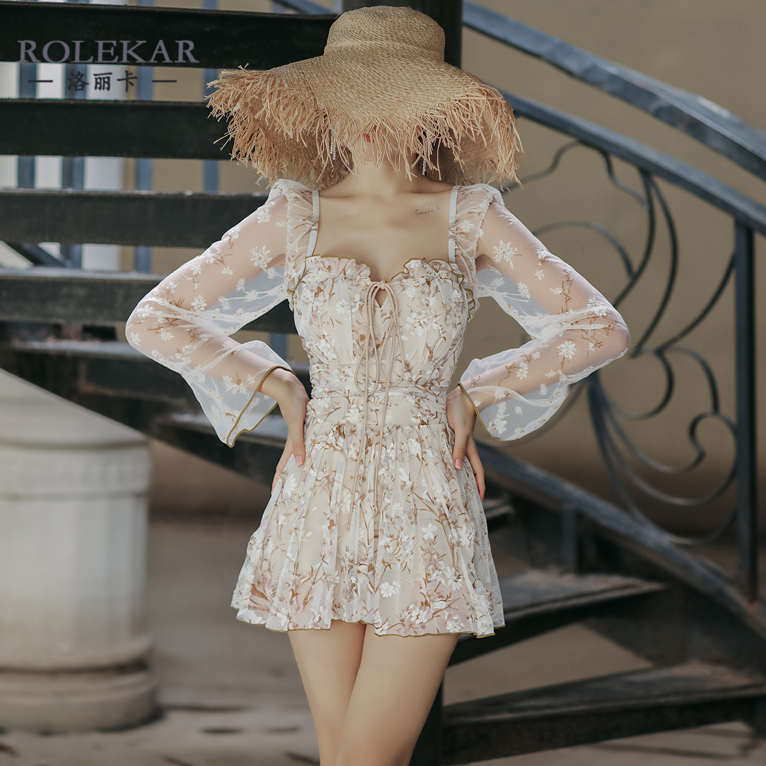 洛丽卡 女士绝美游泳衣微胖女孩遮肚显瘦2025年新款泡温泉海边ins