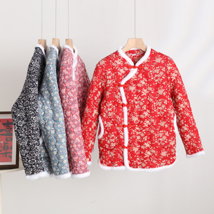 网红花棉袄女中老年妈妈加厚东北大花棉服外套时尚复古小碎花棉袄