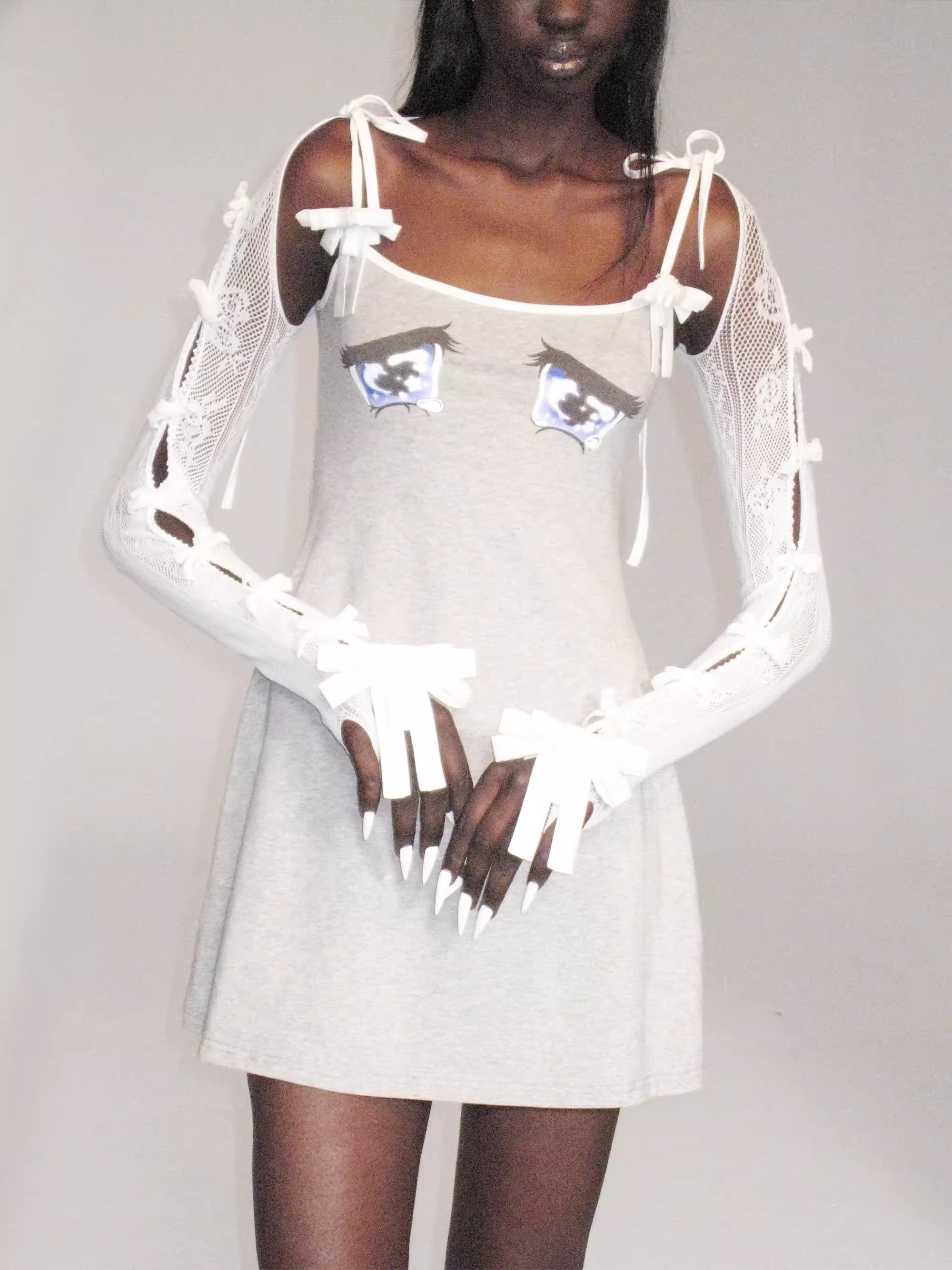 Nodress 白色蕾丝白色蝴蝶结坎肩