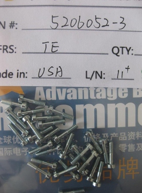 【现货】5206052-3 TE Connectivity D-Sub连接器尺寸4-40 螺钉头