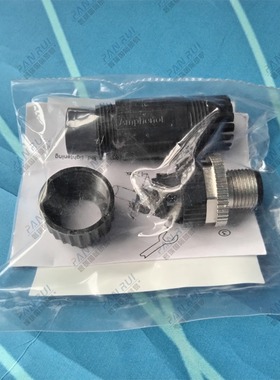 【现货】M12S-04BMMB-SL7002 Amphenol 圆形连接器插头 公引脚4路