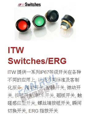 ITW Switches 微型按钮开关 6A 250V  IP67 黑色 49-769026