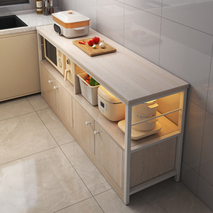 厨房置物架落地家用靠墙一体餐柜多层多功能微波炉收纳层架子整体