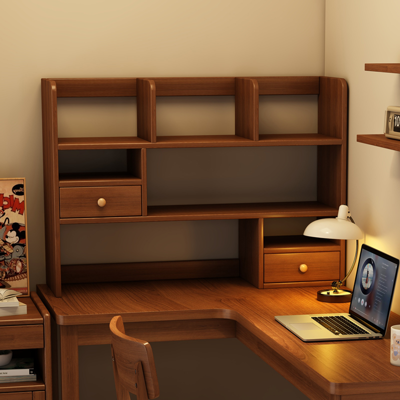 实木书架桌面置物架简易书桌收纳多层架子办公室卧室桌上小型书柜