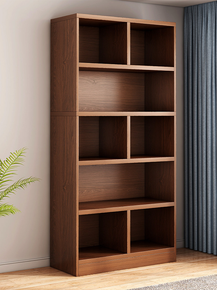 书柜家用防尘落地置物架实木色储物柜客厅分层格子柜简约柜子书架,3C数码配件,USB多功能数码宝,淘宝优惠券,粉丝福利购,淘宝优惠卷