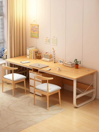Двойная столовая спальня с длинным столом для дома для домашнего обучения. Написание письменного стола простые компьютерные офисные скамейки