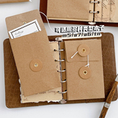 复古手工牛皮纸档案袋配粘贴胶m5a7a6配套收纳袋tn活页手账本装 饰