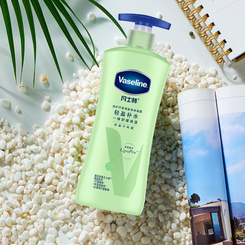 Vaseline/凡士林身体乳保湿霜润肤露补水滋润香体芦荟舒爽400ml