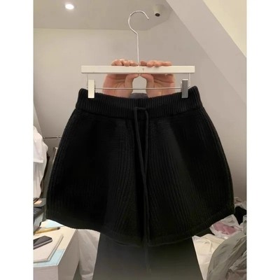 秋冬大码韩系针织阔腿短裤女