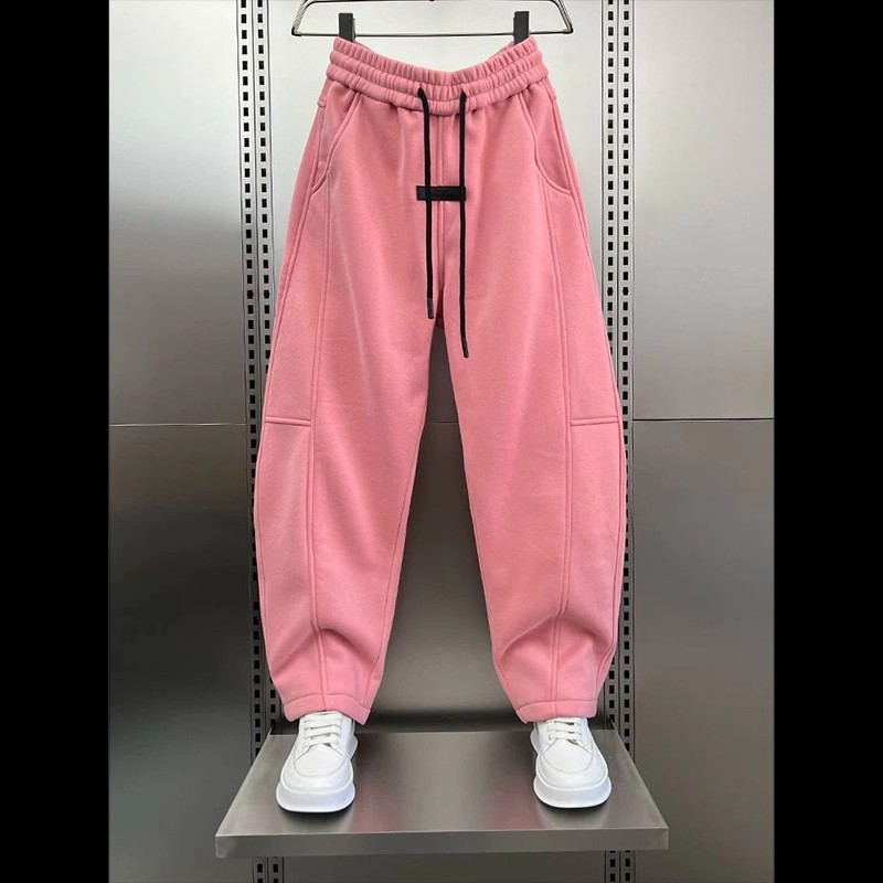 大码美式复古休闲弯刀裤男女