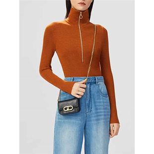 专柜同款哥家2025秋新款时尚百搭拉链羊毛针织衫打底毛衣A300996