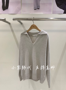 SELECT MARKET韩国东大门代购2025秋季新款女装翻领长袖针织衫女