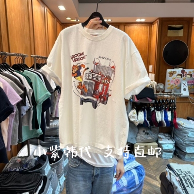 GARMENT韩国东大门代购26春女装新款时尚百搭圆领卡通印花短袖T恤