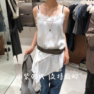 TEMPTING韩国东大门代购2026春女装新款纯色蕾丝吊带连衣裙女