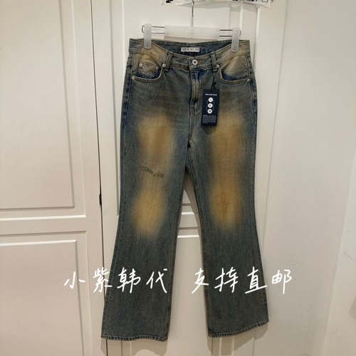 韩国东大门代购直筒牛仔裤