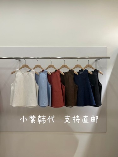 ME M-O韩国东大门代购2026春夏女装新款纯色圆领无袖背心女