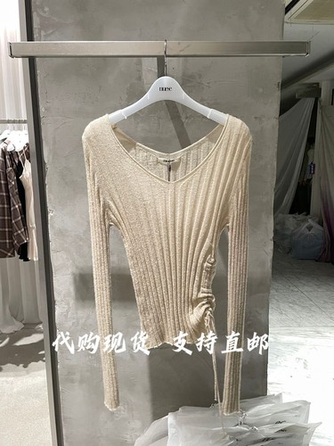 NUSE韩国东大门2026秋季新款女装时尚百搭V领长袖针织衫女