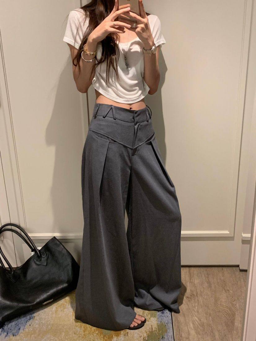 韩国VIRKIN时尚百搭休闲阔腿裤