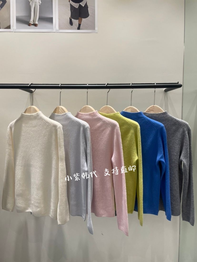 韩国东大门代购NEOUL 25冬新款时尚百搭净版半高领针织衫毛衣女