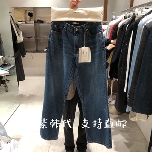 TEMPTING韩国东大门 代购2026春女装新款系扣水洗直筒牛仔裤女