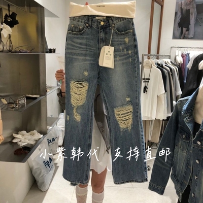 TEMPTING韩国东大门代购26春女装新款时尚百搭松紧腰休闲牛仔裤女