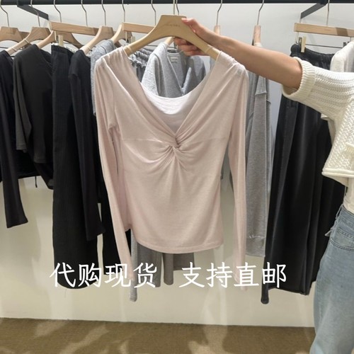 韩代VEGETABLE韩国东大门2026秋款女装新款时尚百搭纯色长袖T恤女