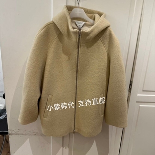 时尚 韩国东大门代购 WELOVER25秋冬新款 ARE 连帽拉链宽松大衣女