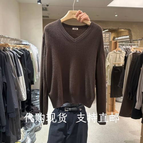 韩代UTRE韩国东大门2026秋冬新款时尚百搭V领长袖针织衫毛衣女