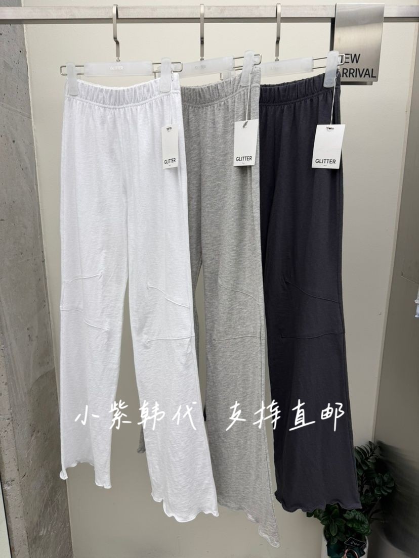 GLITTER韩国东大门代购2026春新款女装松紧腰净版宽松休闲裤女
