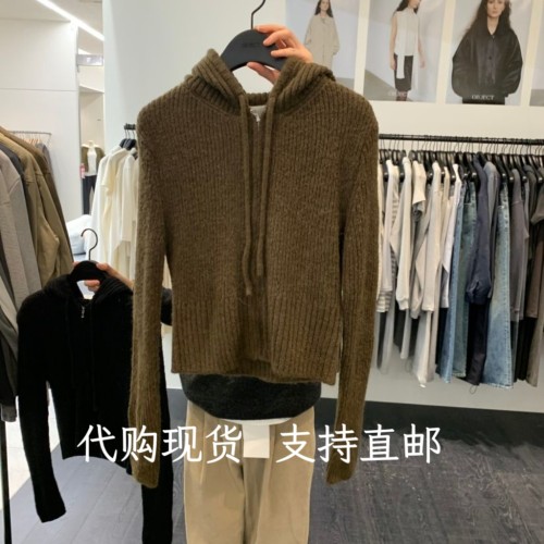 韩代OBJECT韩国东大门2026秋冬女装新款时尚百搭连帽针织开衫女