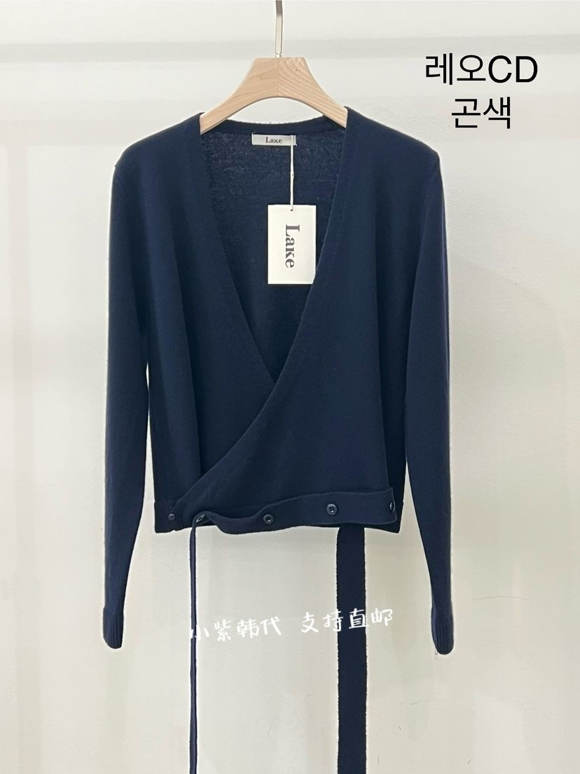 韩国东大门25春新款飘带针织衫