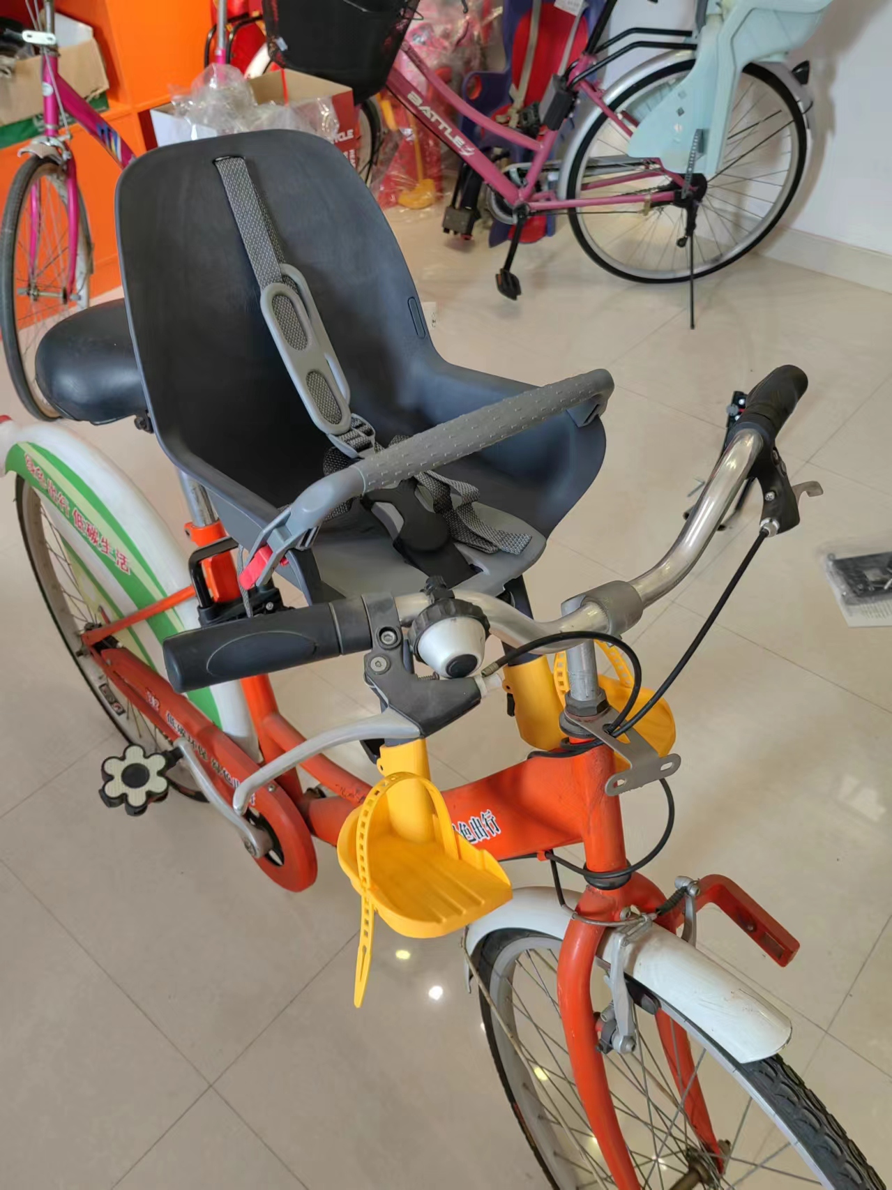 自行車女士車折疊車前置兒童座椅