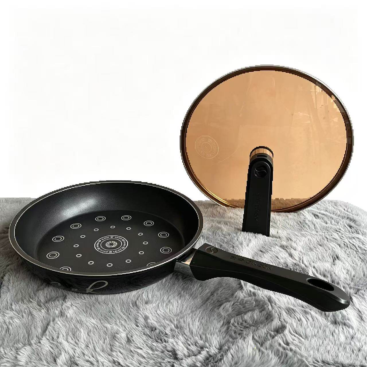 韩国进口德库不粘锅煎锅牛排锅带盖烙饼锅无烟明火电磁炉两用煎锅