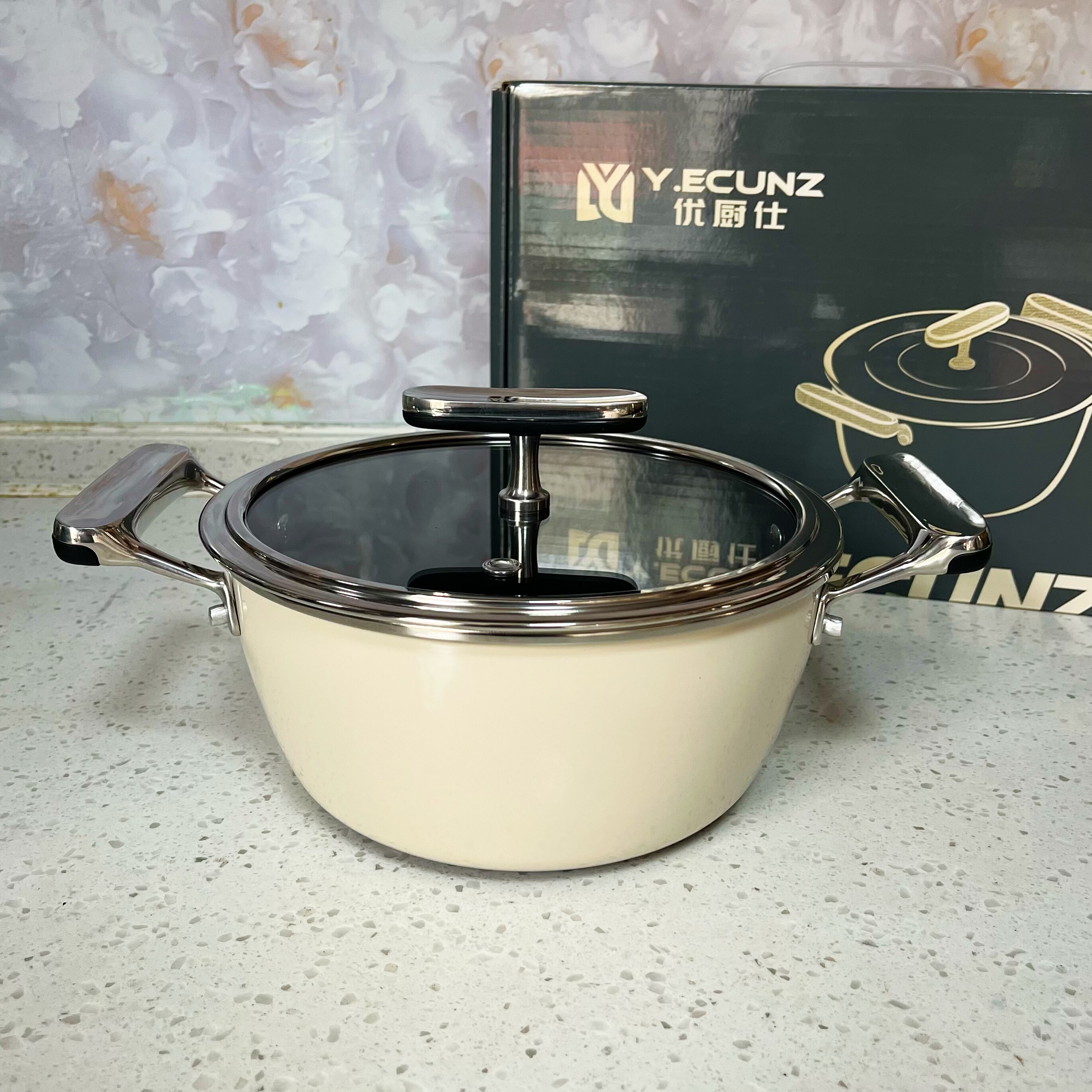 珐琅22cm高颜值好质量马卡龙色系高式汤锅炖煮锅燃气电磁炉通用,厨房/烹饪用具,汤锅/汤桶/卤肉桶,淘宝优惠券,粉丝福利购,淘宝优惠卷