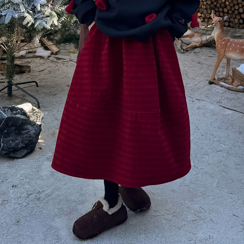 女童半身裙2025新款秋冬季中大童洋气新年裙子休闲格子羊毛呢子裙,童装/婴儿装/亲子装,半身裙,淘宝优惠券,粉丝福利购,淘宝优惠卷