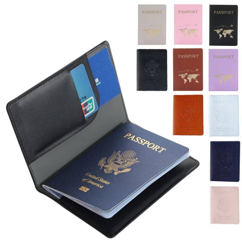 PU Leather Map Passport Cover Case Card Holder Fashion Walle