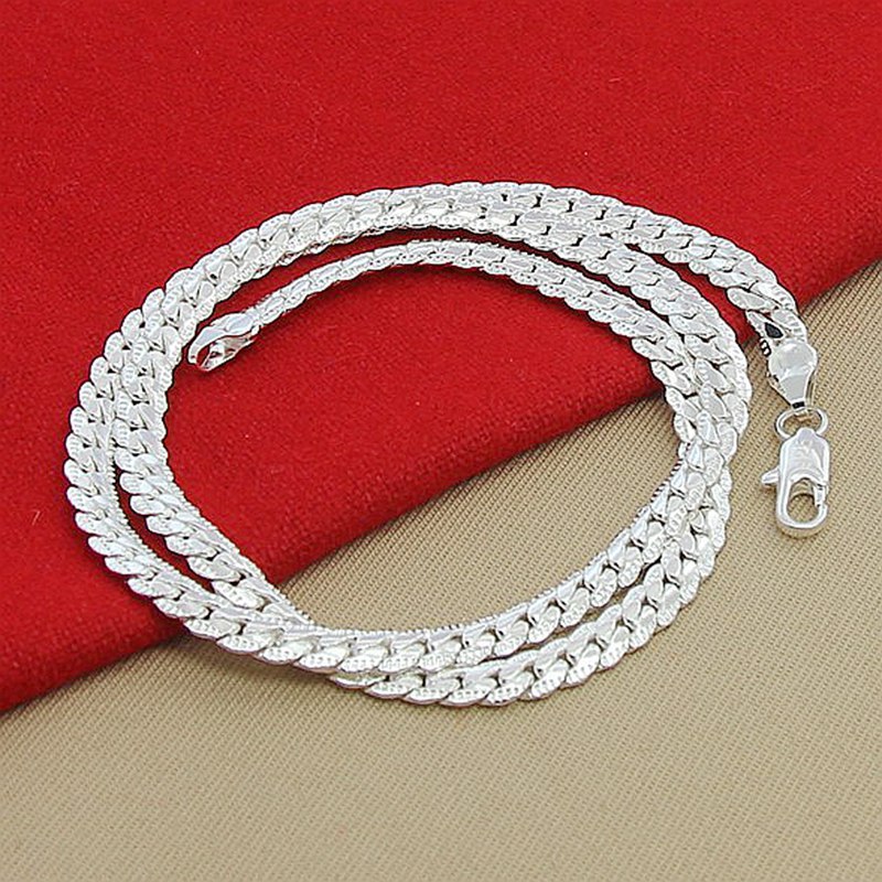 925 Silver Necklace Cuban Chain Men's Chain 古巴链男士项链子