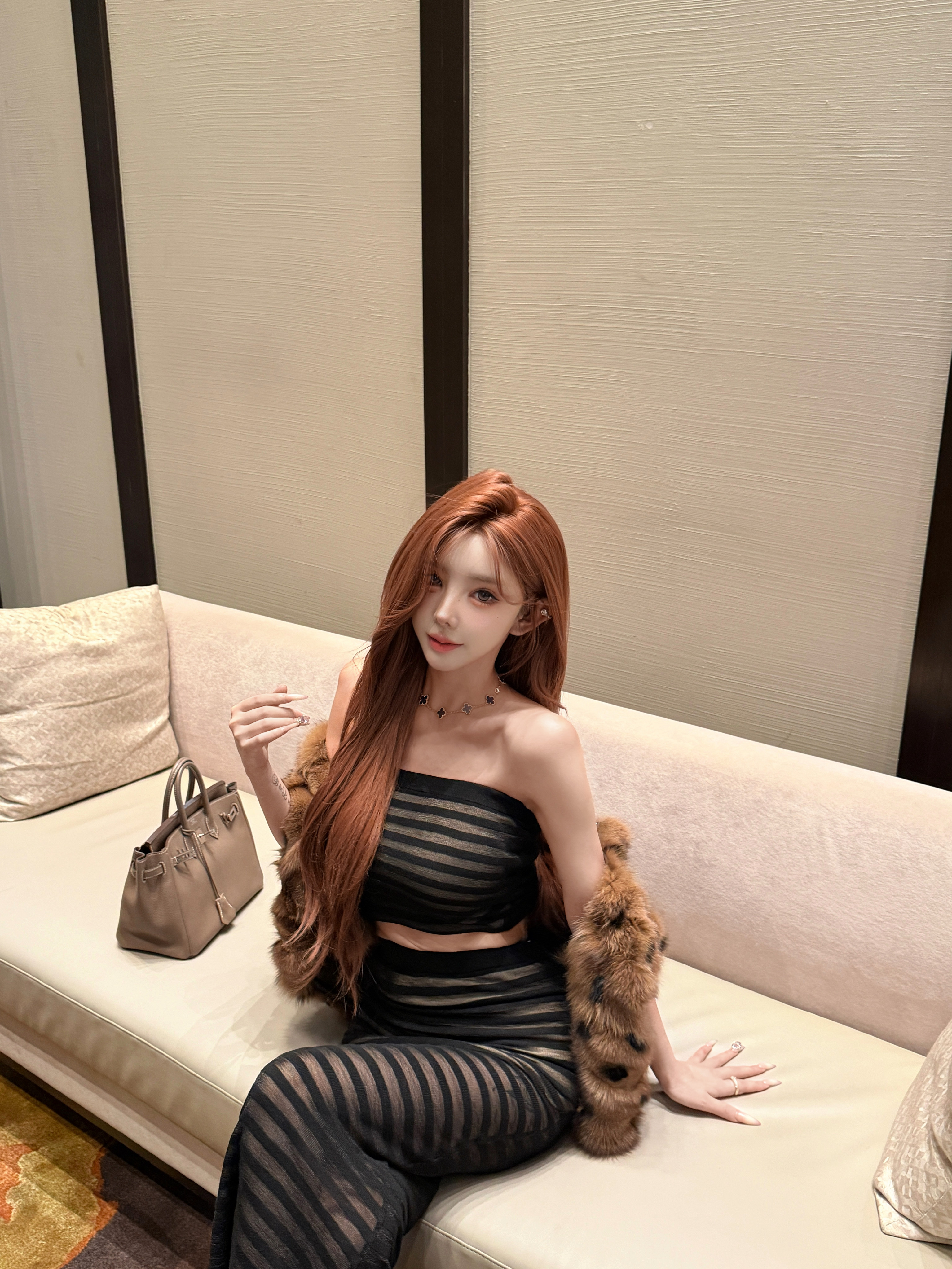 [纱裙御感]羊毛桑蚕丝性感辣妹连衣裙