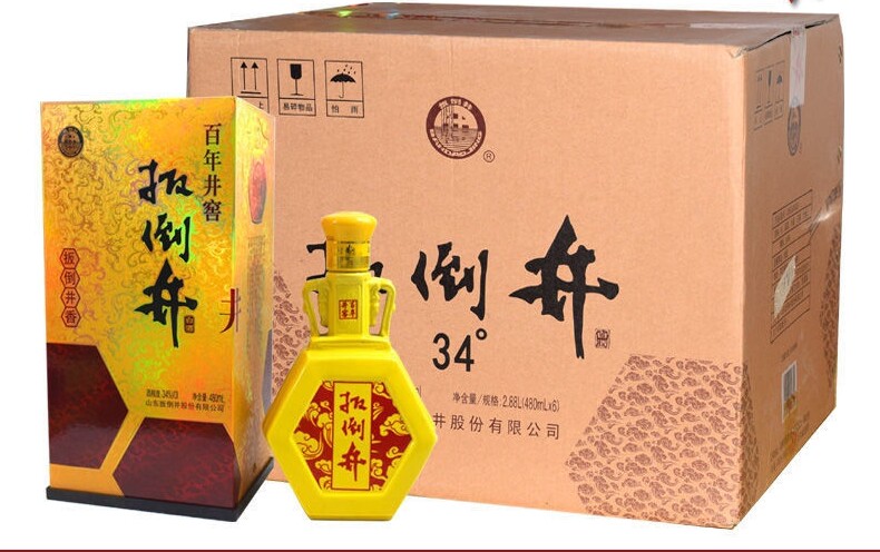 山东扳倒井百年井窖 34度井香酒 480mlx6瓶整箱发货