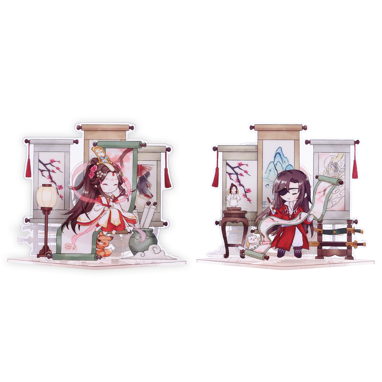 thumbnail for Genuine Heavenly Official Blessing Animation Painting People Series Badge Pendant Amulet Quicksand Ticket Stub Stand Card Color Paper Official Valley