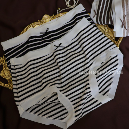 touchme基础经典条纹螺纹内裤女