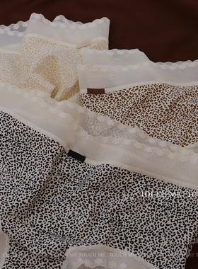 touchme法式性感蕾丝边豹纹裸感莫代尔内裤女透气纯棉抑菌裆3条装