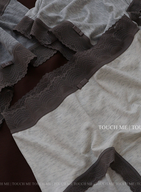 touchme法式灰色调蕾丝边内裤女柔软舒适抑菌纯棉裆中腰包臀3条装