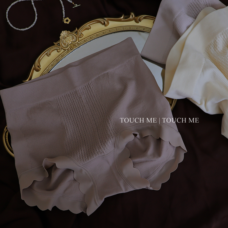 touchme螺纹棉蜂巢中高腰内裤女