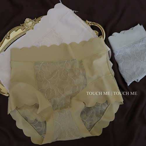 touchme亲肤桑蚕丝裆高腰内裤女