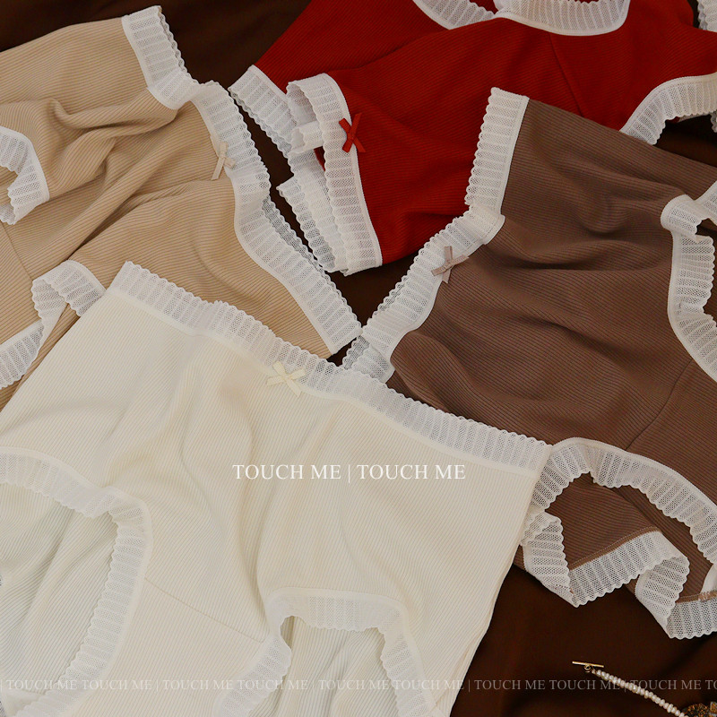 touchme法式蕾丝边螺纹肌理裸感内裤女透气纯棉抗菌裆舒适中腰3条,女士内衣/男士内衣/家居服,女三角裤,淘宝优惠券,粉丝福利购,淘宝优惠卷