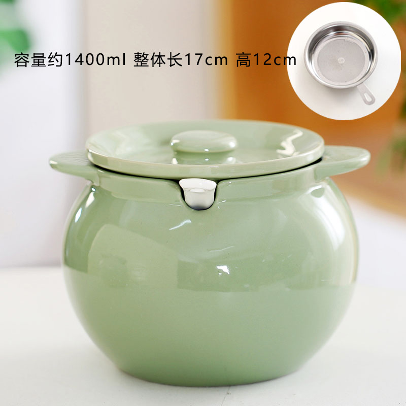猪油罐家用陶瓷带盖带把手耐高温油泼辣子专用大号辣椒油调料罐子