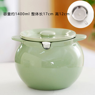 猪油罐家用陶瓷带盖带把手耐高温油泼辣子专用大号辣椒油调料罐子