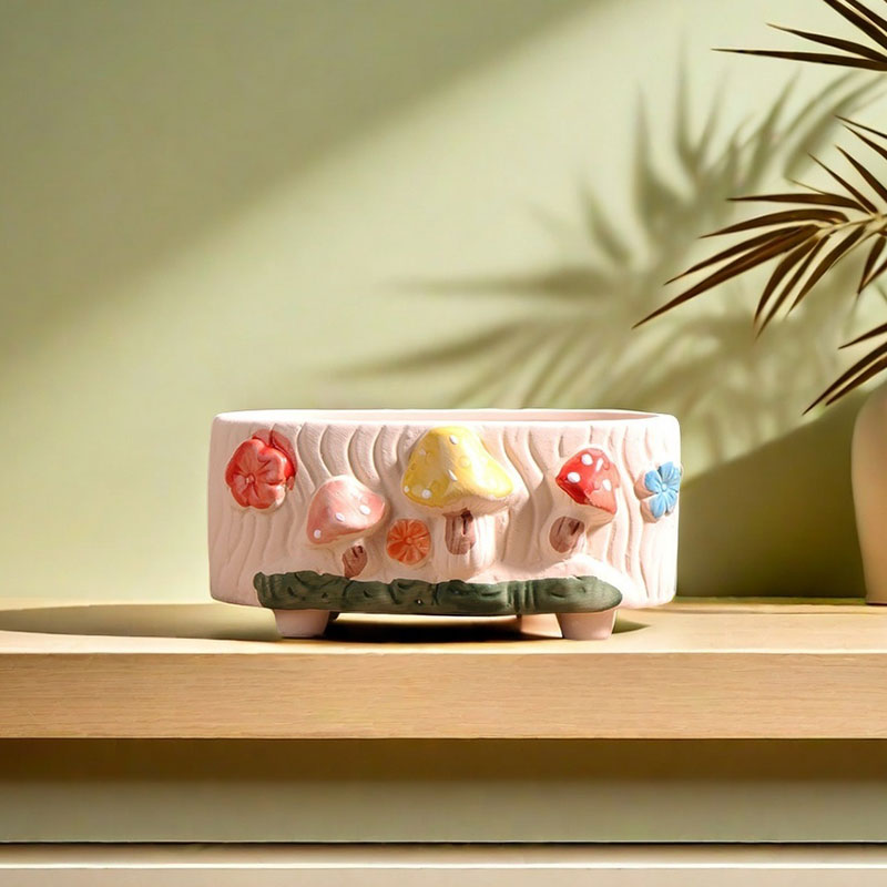 小长条拼盘多肉花盆陶瓷家用绿植粗陶透气陶盆陶土控根盆特价清仓