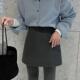 深灰色毛呢半身裙女秋冬新款 百搭高腰a字裙简约包臀一步裙短裙子